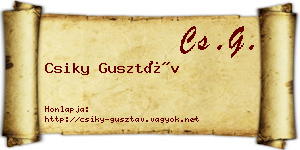 Csiky Gusztáv névjegykártya