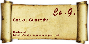 Csiky Gusztáv névjegykártya